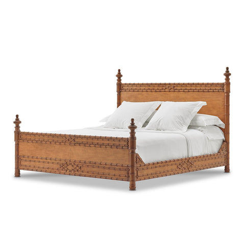 Bunny Williams Bohemian Cannonball Wood Panel with Finials - Bedroom Furniture - Queen
