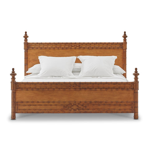 Bunny Williams Bohemian Cannonball Wood Panel with Finials - Bedroom Furniture - Queen
