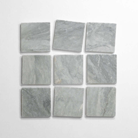 Bardiglio 4"x4" Tumbled Marble Tile