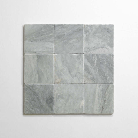 Bardiglio 4"x4" Tumbled Marble Tile