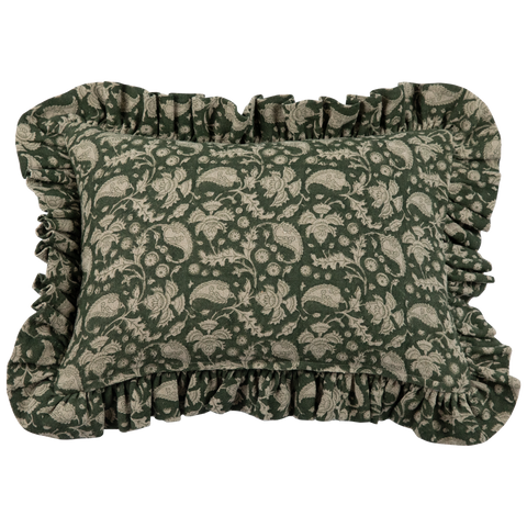 Filling Spaces Artful Traditionalist Bohemian Ruffled Boudoir Pillow - 18 x 18 - 20 x 20 - 22 x 22 - 24 x 24 - 26X 26 - 14 x 20 - 14 x 40 - 18 x 40 - 16 x 50