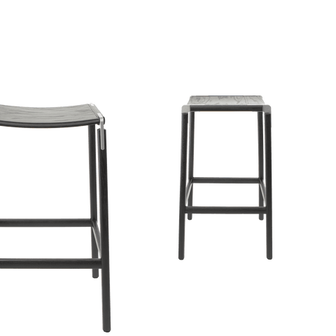 Timeless Minimalist Maple Slat Back Bar Stool