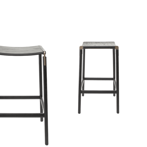 Timeless Minimalist Maple Slat Back Bar Stool