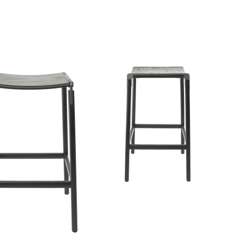 Timeless Minimalist Maple Slat Back Bar Stool