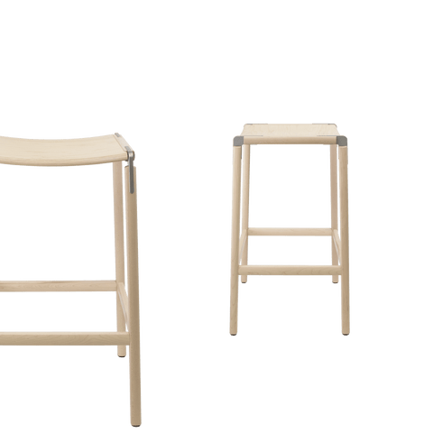 Timeless Minimalist Maple Slat Back Bar Stool