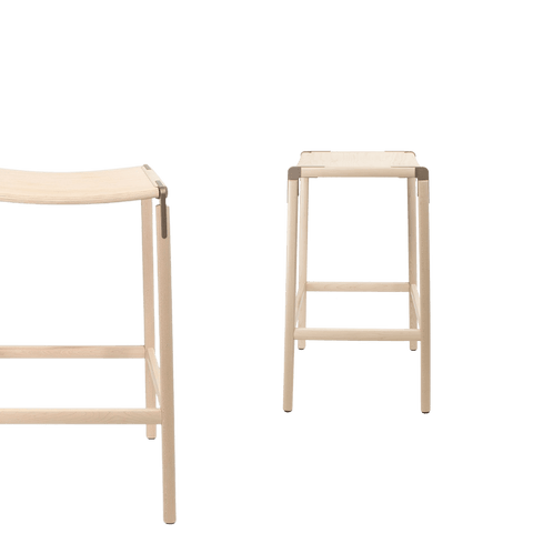 Timeless Minimalist Maple Slat Back Bar Stool