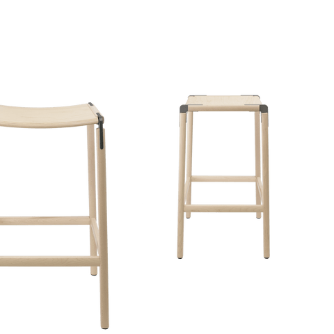 Timeless Minimalist Maple Slat Back Bar Stool