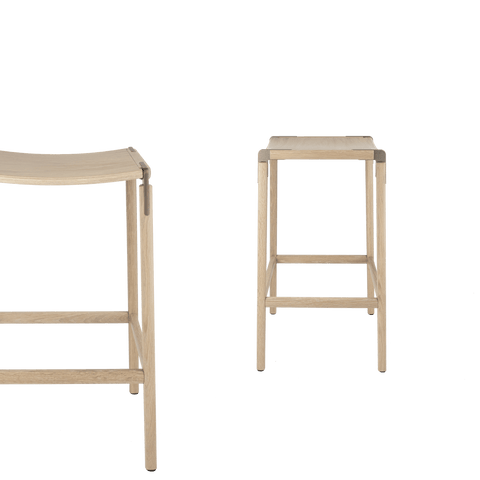 Timeless Minimalist Maple Slat Back Bar Stool
