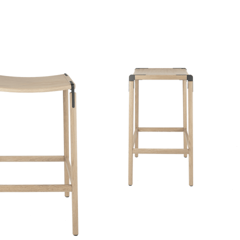 Timeless Minimalist Maple Slat Back Bar Stool