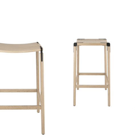 Timeless Minimalist Maple Slat Back Bar Stool