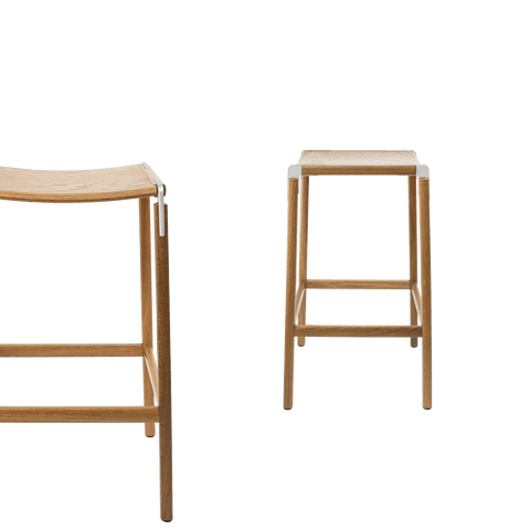 Timeless Minimalist Maple Slat Back Bar Stool