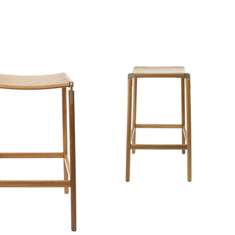 Timeless Minimalist Maple Slat Back Bar Stool