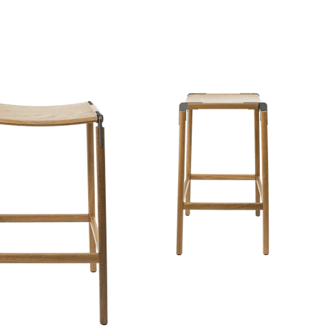 Timeless Minimalist Maple Slat Back Bar Stool