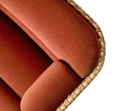 Bohemian Handcrafted Velvet Standard Sofa with Rolled Armrests