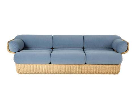 Bohemian Handcrafted Velvet Standard Sofa with Rolled Armrests