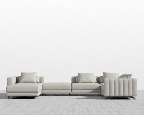 Berlin Modular Sectional in Modern Felt with Horizontal Tufting Sofa