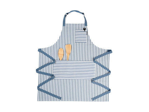 Bib Stripe Apron with Adjustable Deep Pockets