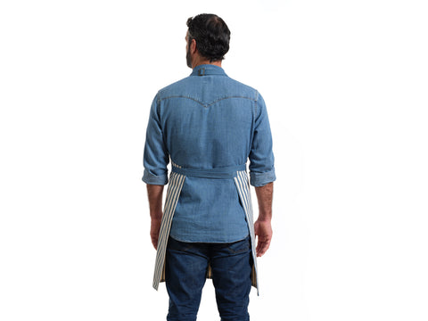 Bib Stripe Apron with Adjustable Deep Pockets