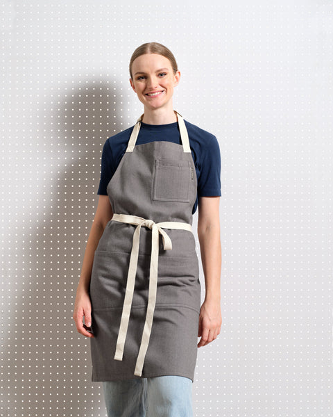 Bib Apron with Adjustable Deep Patch Pockets