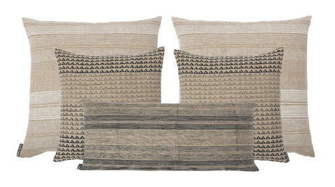 Filling Spaces Monochromatic Minimalist Hand Block Print Accent Throw Pillow - 18 x 18 - 20 x 20 - 22 x 22 - 24 x 24 - 26X 26 - 14 x 20 - 14 x 40 - 18 x 40 - 16 x 50