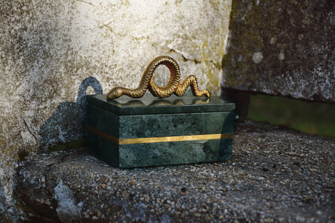 Decorating Essentials Engraved Marble Decorative Box