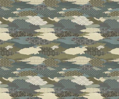 Geometric Cotton Fabric in Indigo - 141cm