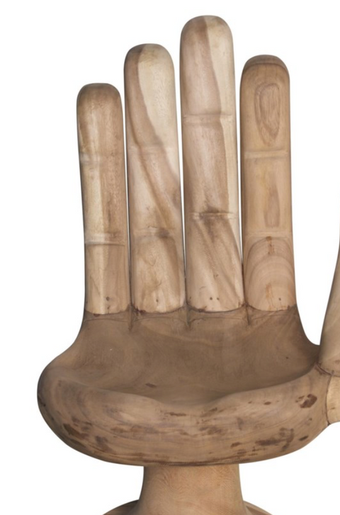 Artful Traditionalist Buddha Teak Accent Chair with Carving