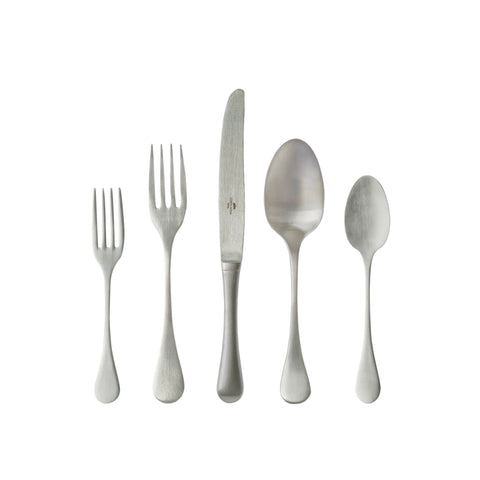 Costa Nova Contemporary Matte Stainless Steel Dinner Fork and Tablespoon Set - Set of 5