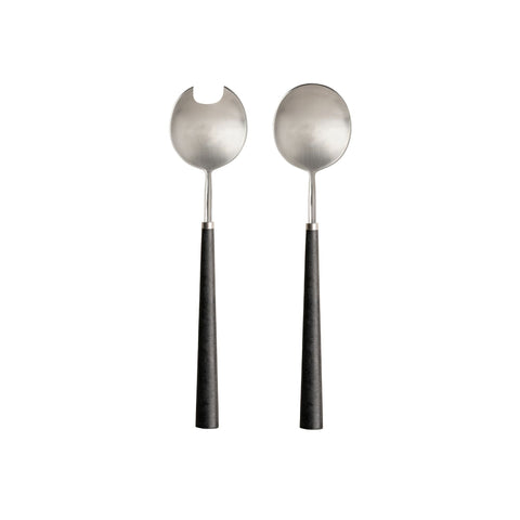 Costa Nova Contemporary Satin Finished Salad Servers for Serving - Set of 2