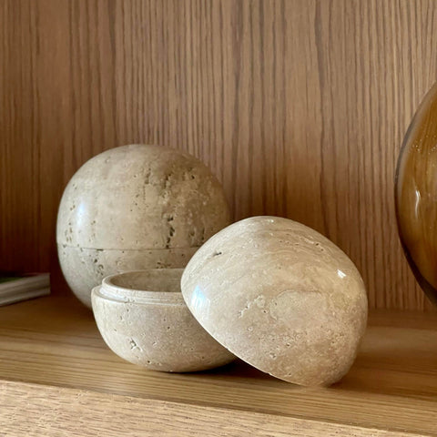 Dot Box, Medium in Travertine