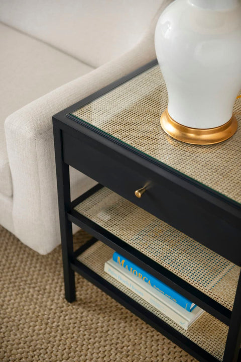 Villa & House Contemporary Space Saving Center Table with Mixed Material Accent Table - 22 W