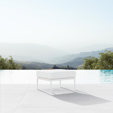 Modern Outdoor Living Pouf Ottoman with Tapered Legs