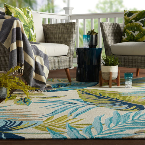 Coastal Floral Area Rug from Nature-Driven Modernist - Rectangle