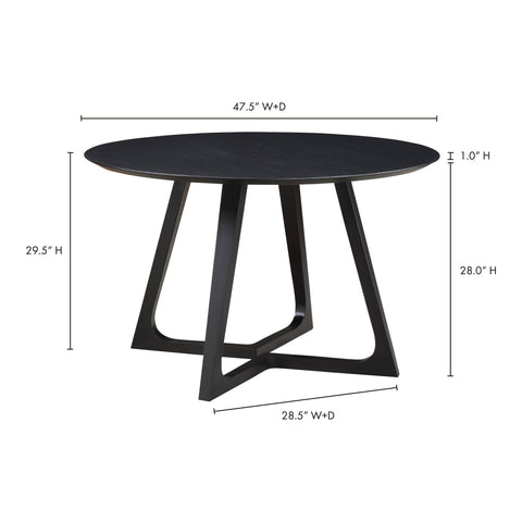 Moe's Home Collection Godenza Timeless Minimalist Tulip Dining Table in Modern Round Design - 47 W