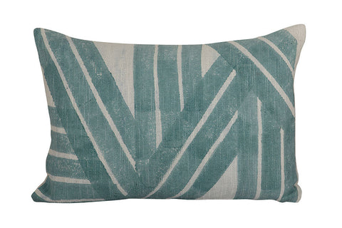 The Artisen Contemporary Handcrafted Lumbar Cushion in Cotton Slub Fabric - 14 x 20