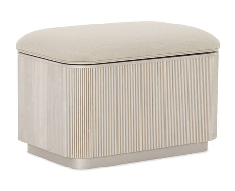 Timeless Minimalist Fluted Storage Ottoman with Plinth Base