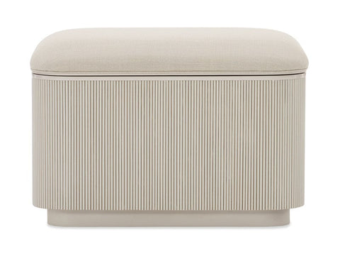 Timeless Minimalist Fluted Storage Ottoman with Plinth Base