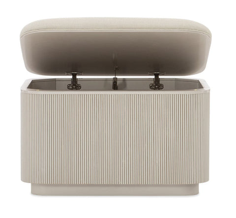 Timeless Minimalist Fluted Storage Ottoman with Plinth Base