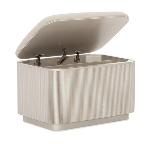 Timeless Minimalist Fluted Storage Ottoman with Plinth Base