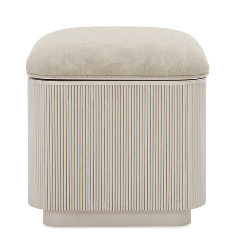 Timeless Minimalist Fluted Storage Ottoman with Plinth Base