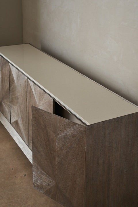 Contemporary Quiet Luxury Inset Bar Cabinet