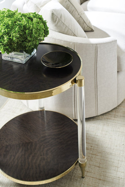Contemporary Quiet Luxury Space Saving Round End Table