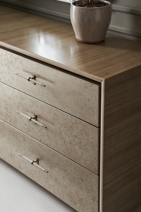 Contemporary Quiet Luxury Double Dresser with Pull Handles