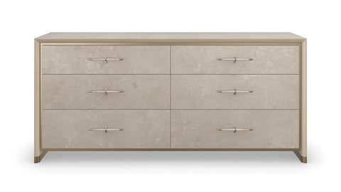 Contemporary Quiet Luxury Double Dresser with Pull Handles
