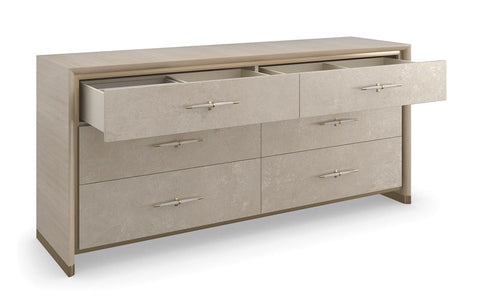 Contemporary Quiet Luxury Double Dresser with Pull Handles