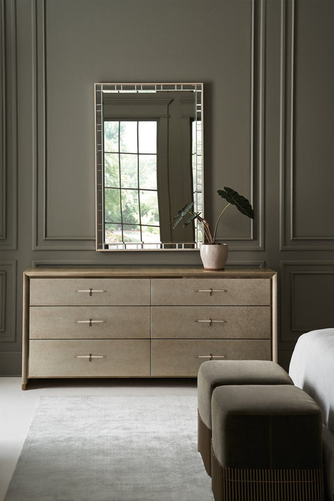 Contemporary Quiet Luxury Double Dresser with Pull Handles