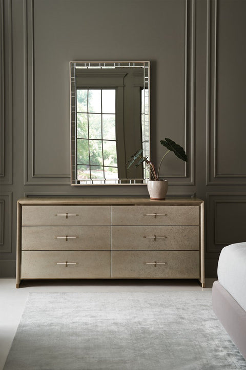 Contemporary Quiet Luxury Double Dresser with Pull Handles