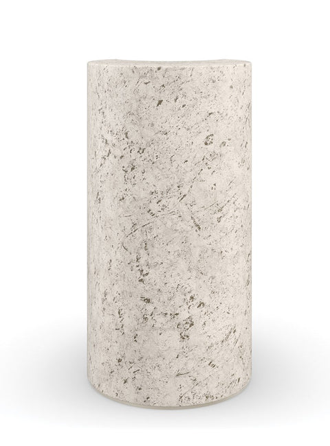 Artful Traditionalist Modern Curved Stone Drum Center Table