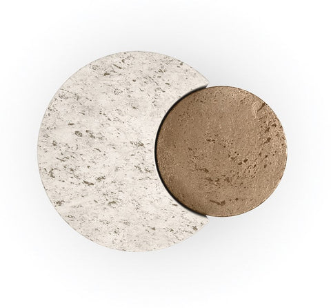 Artful Traditionalist Modern Curved Stone Drum Center Table