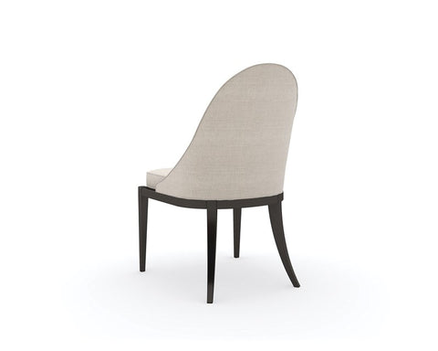 Timeless Minimalist Modern Upholstered Oval Back Dining Side Chair